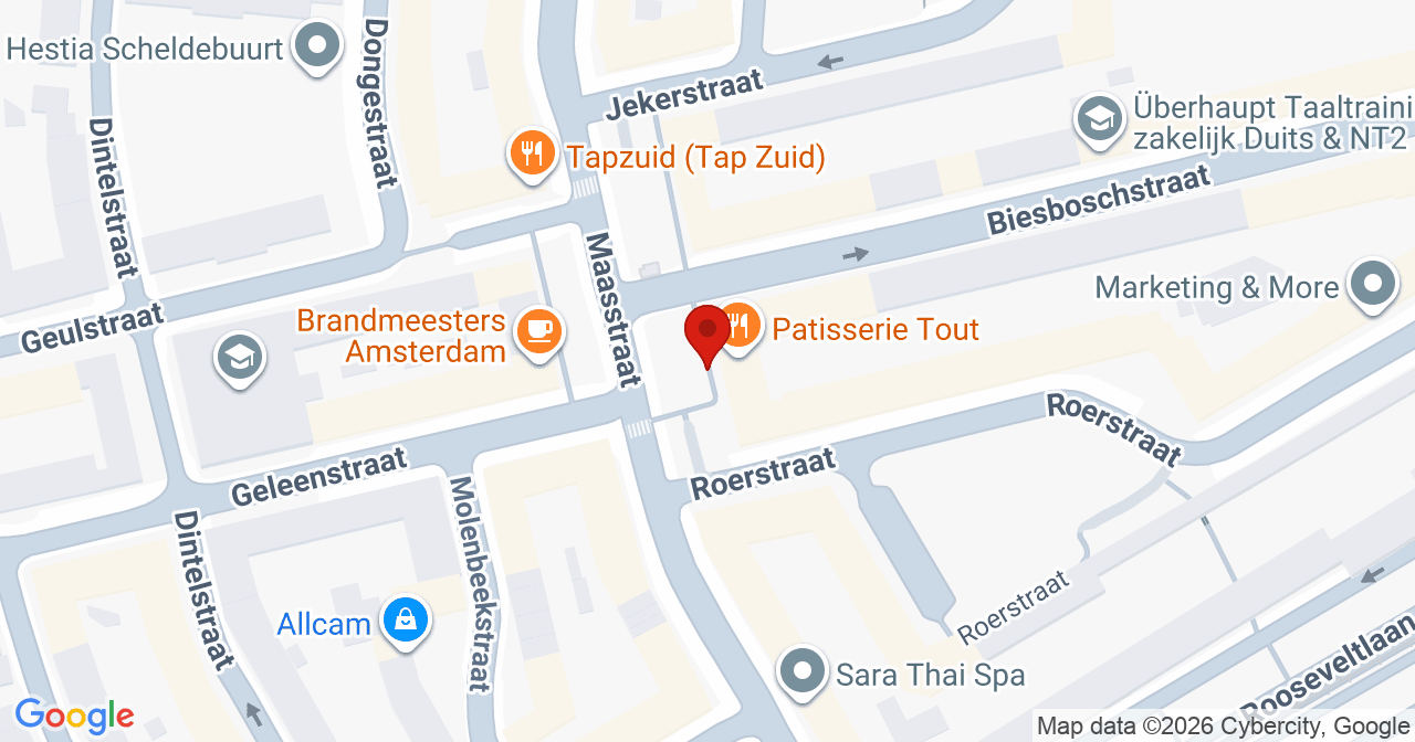 Kaart van het incident in Amsterdam met de aanrijroutes van de gealarmeerde eenheden