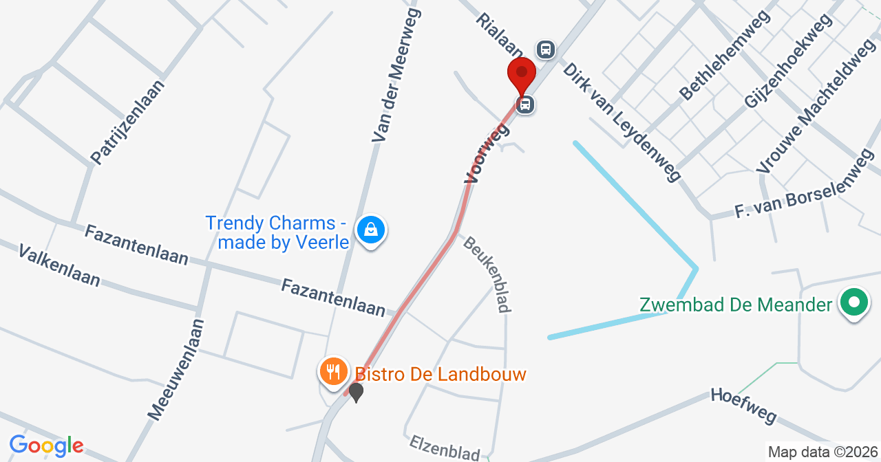 Kaart van het incident in Oostvoorne met de aanrijroutes van de gealarmeerde eenheden