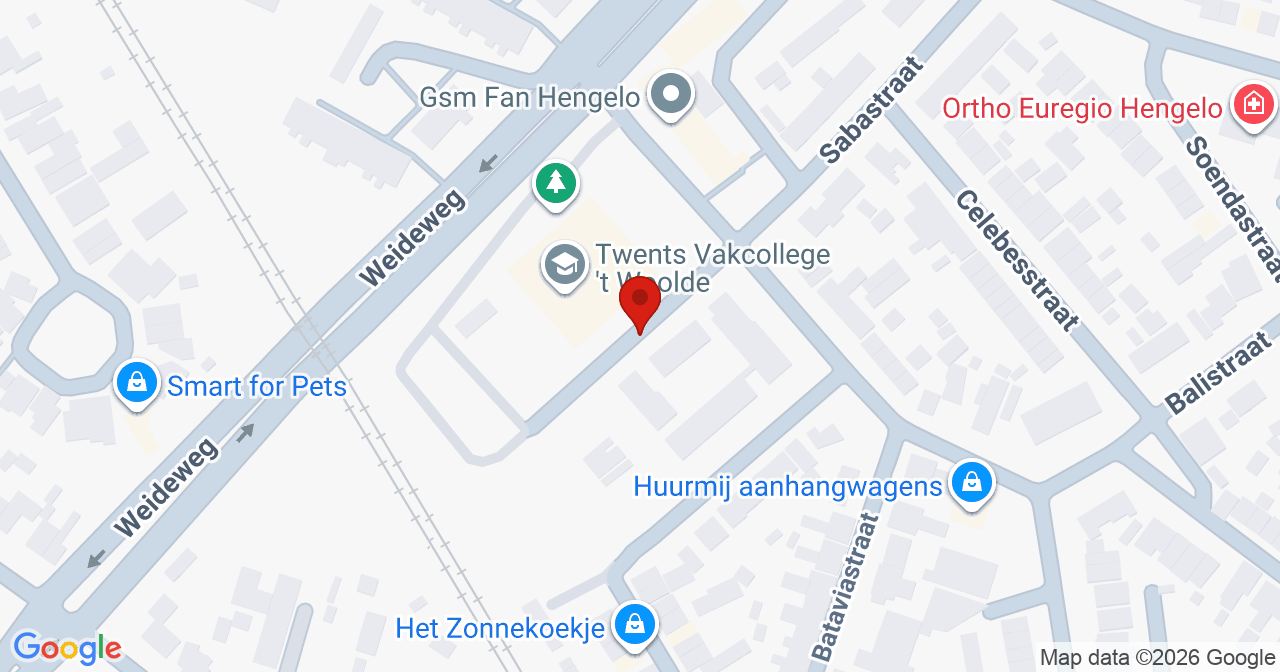 Kaart van het incident in Hengelo met de aanrijroutes van de gealarmeerde eenheden