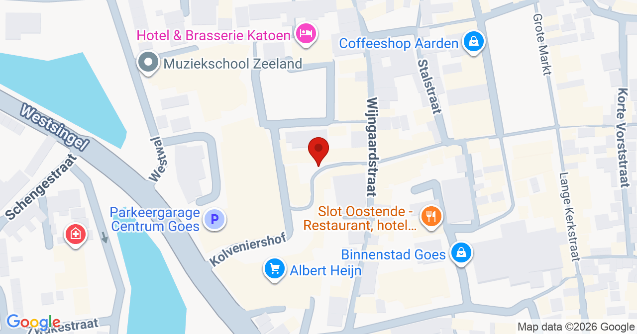 Kaart van het incident in Goes met de aanrijroutes van de gealarmeerde eenheden
