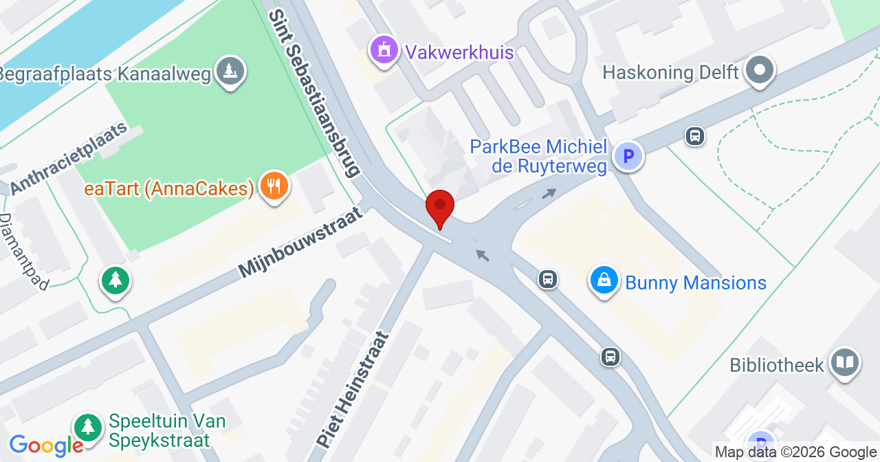 Kaart van het incident in Delft met de aanrijroutes van de gealarmeerde eenheden