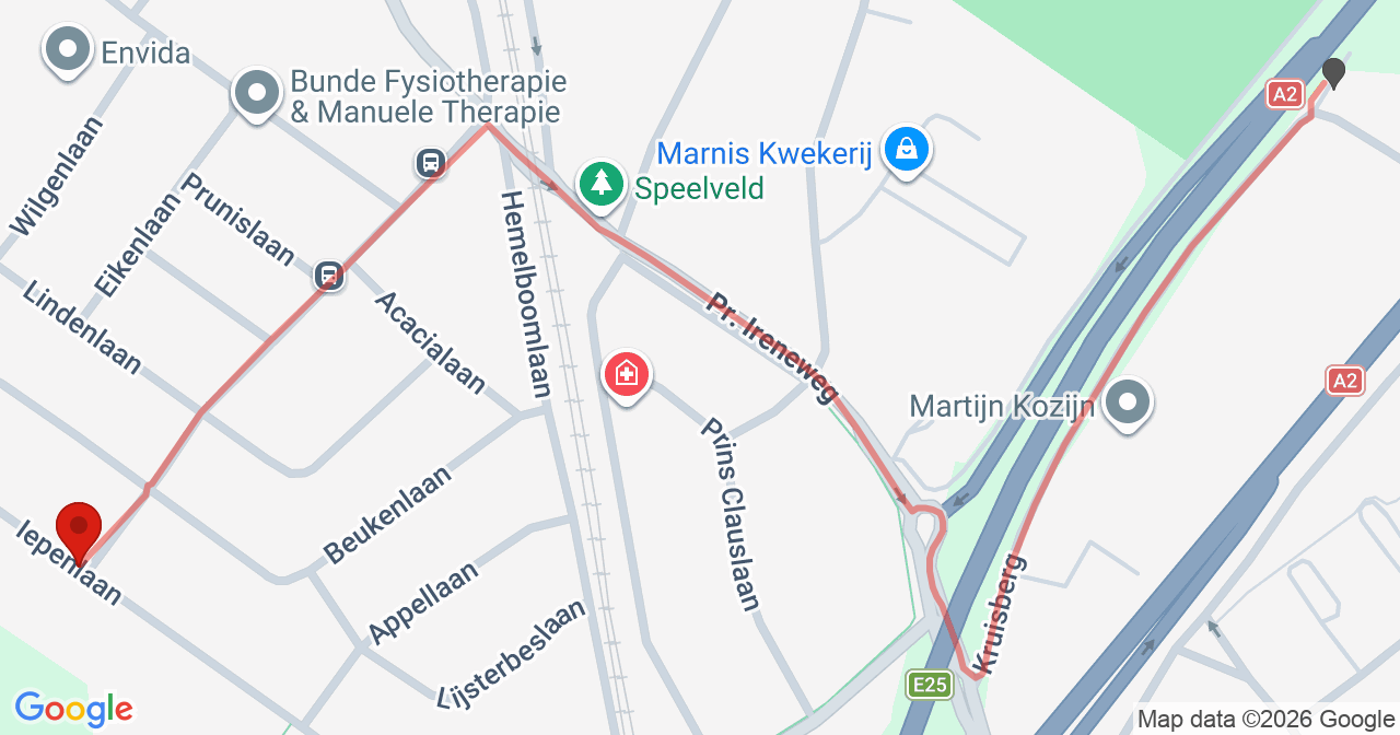 Kaart van het incident in Bunde met de aanrijroutes van de gealarmeerde eenheden