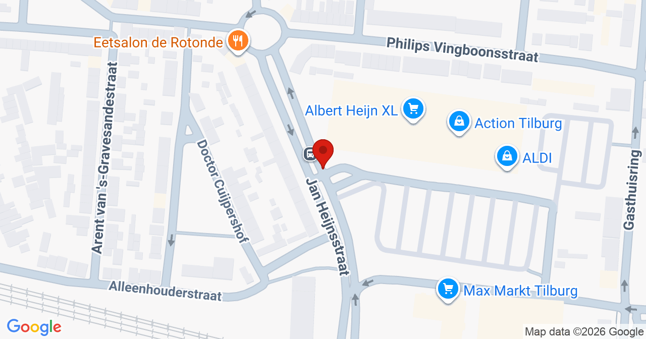 Kaart van het incident in Tilburg met de aanrijroutes van de gealarmeerde eenheden
