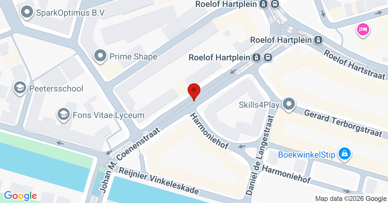 Kaart van het incident in Amsterdam met de aanrijroutes van de gealarmeerde eenheden