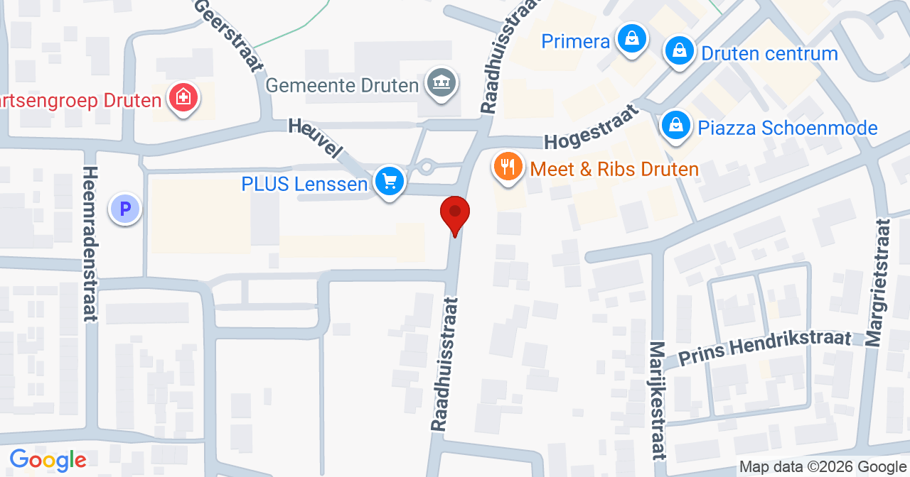 Kaart van het incident in Druten met de aanrijroutes van de gealarmeerde eenheden