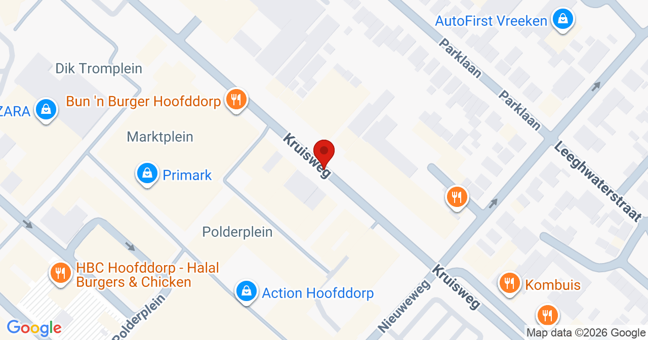 Kaart van het incident in Hoofddorp met de aanrijroutes van de gealarmeerde eenheden