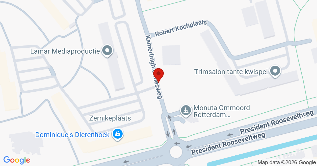 Kaart van het incident in Rotterdam met de aanrijroutes van de gealarmeerde eenheden