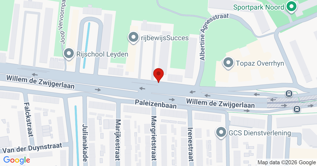 Kaart van het incident in Leiden met de aanrijroutes van de gealarmeerde eenheden