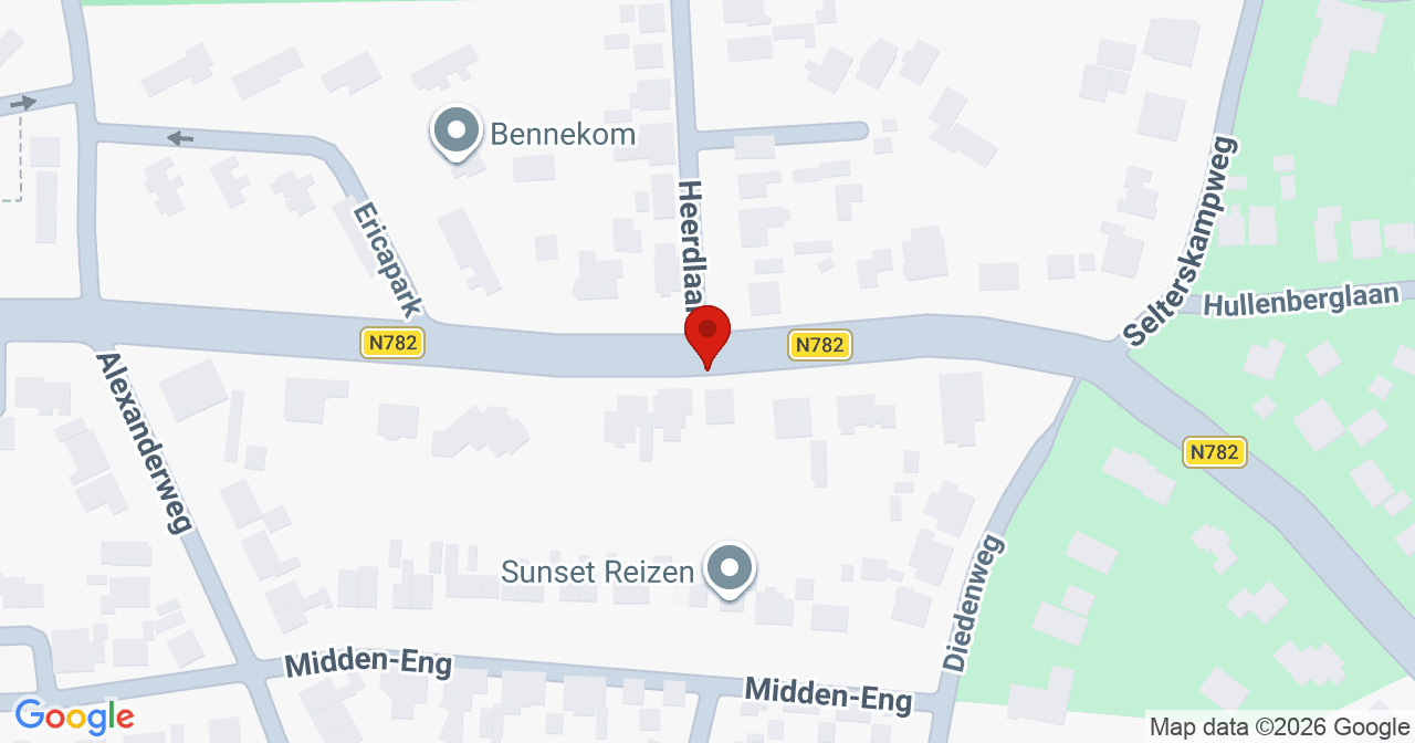 Kaart van het incident in Bennekom met de aanrijroutes van de gealarmeerde eenheden