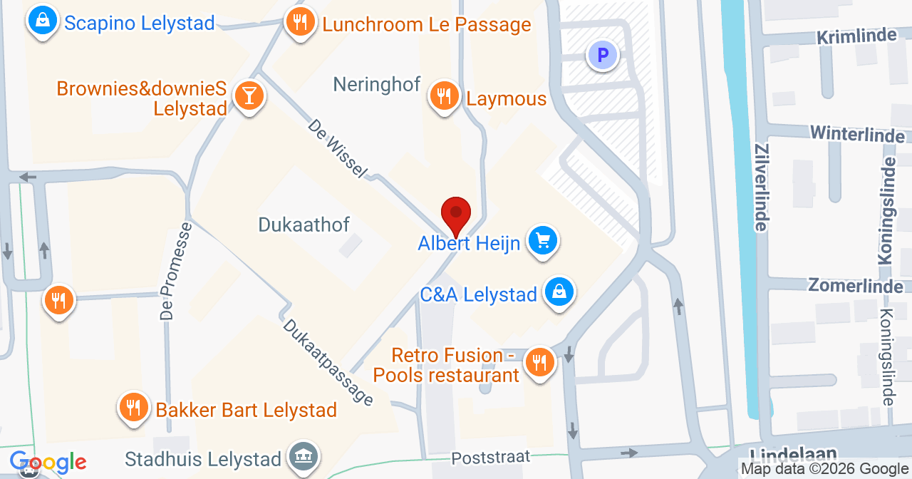Kaart van het incident in Lelystad met berekende routes vanaf gealarmeerde posten