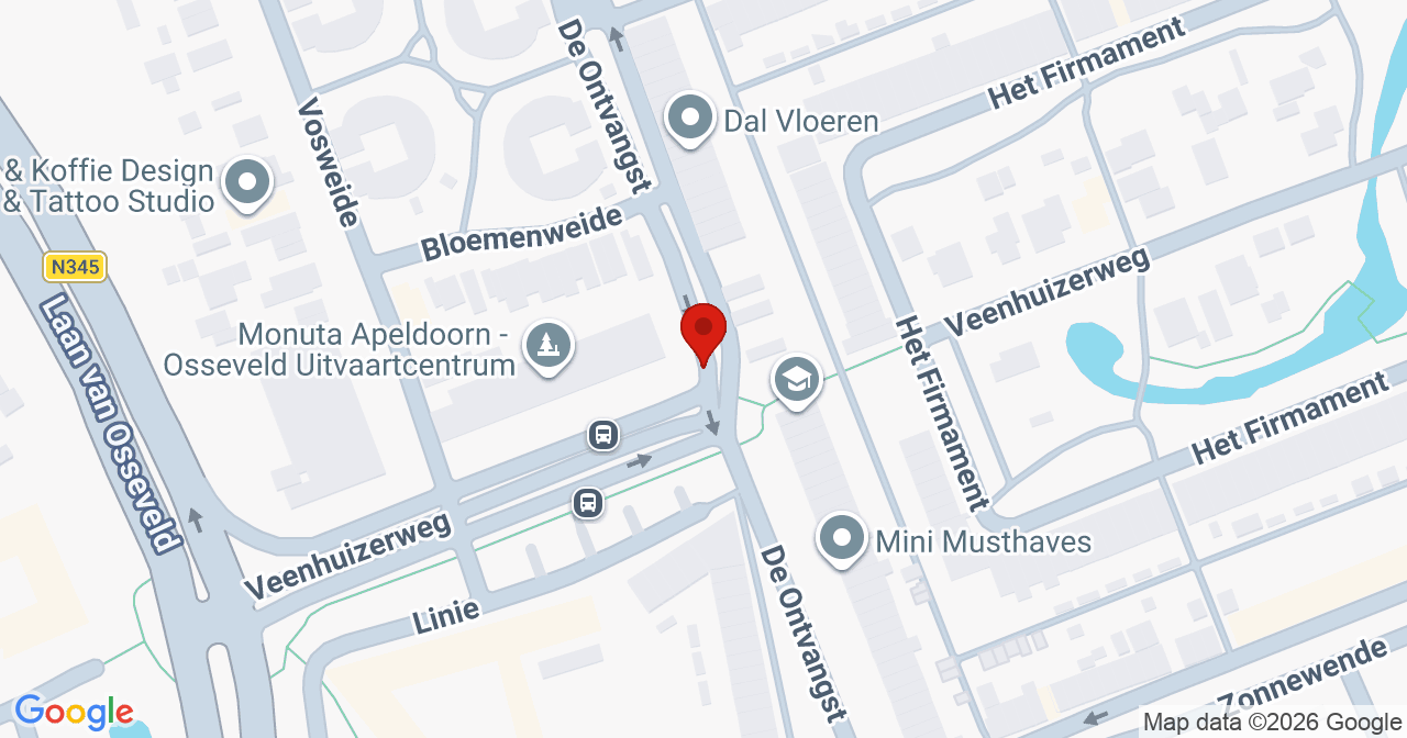 Kaart van het incident in Apeldoorn met berekende routes vanaf gealarmeerde posten