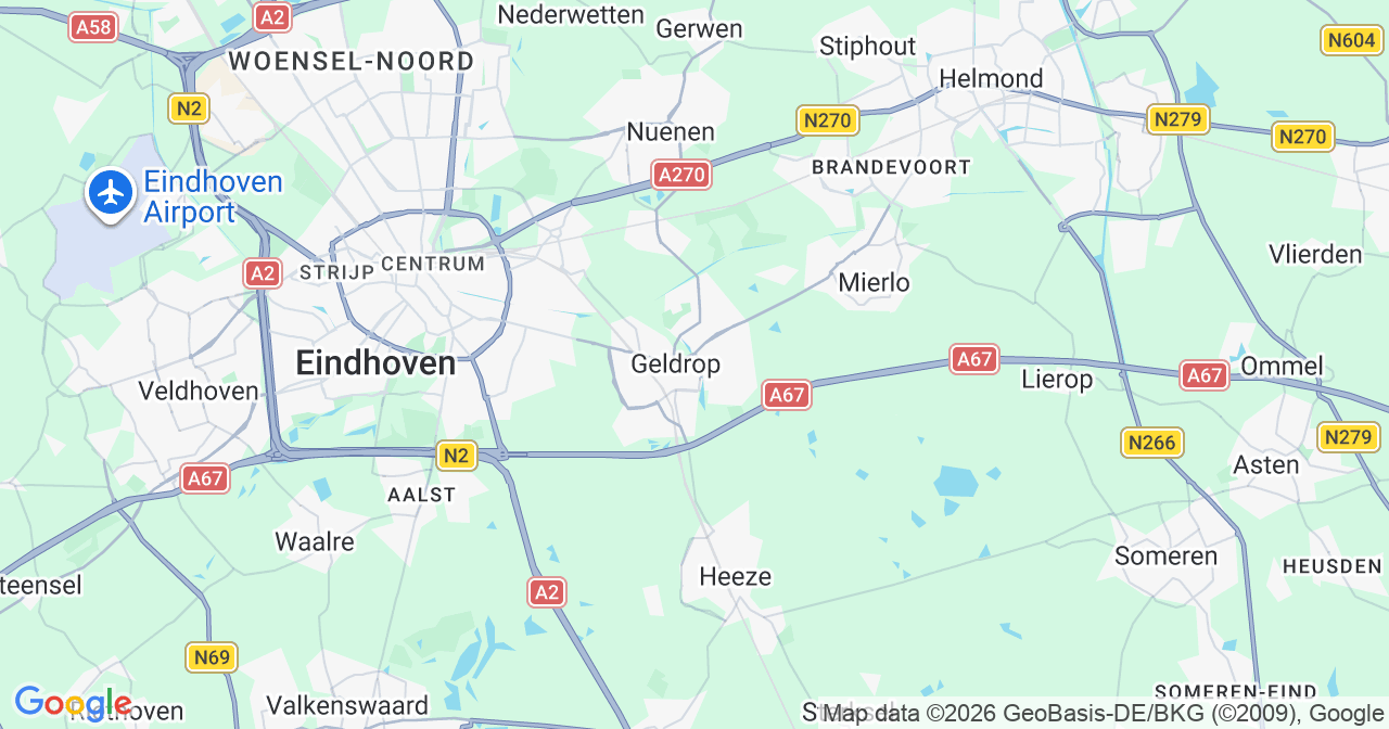 Kaart van het incident in Geldrop met berekende routes vanaf gealarmeerde posten