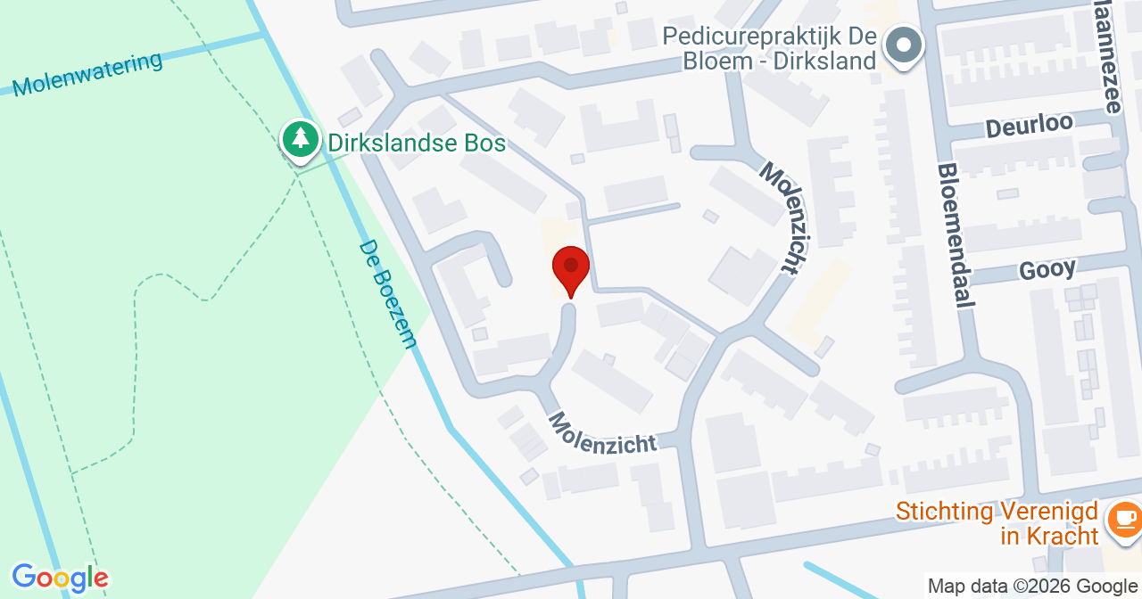Kaart van het incident in Dirksland met berekende routes vanaf gealarmeerde posten