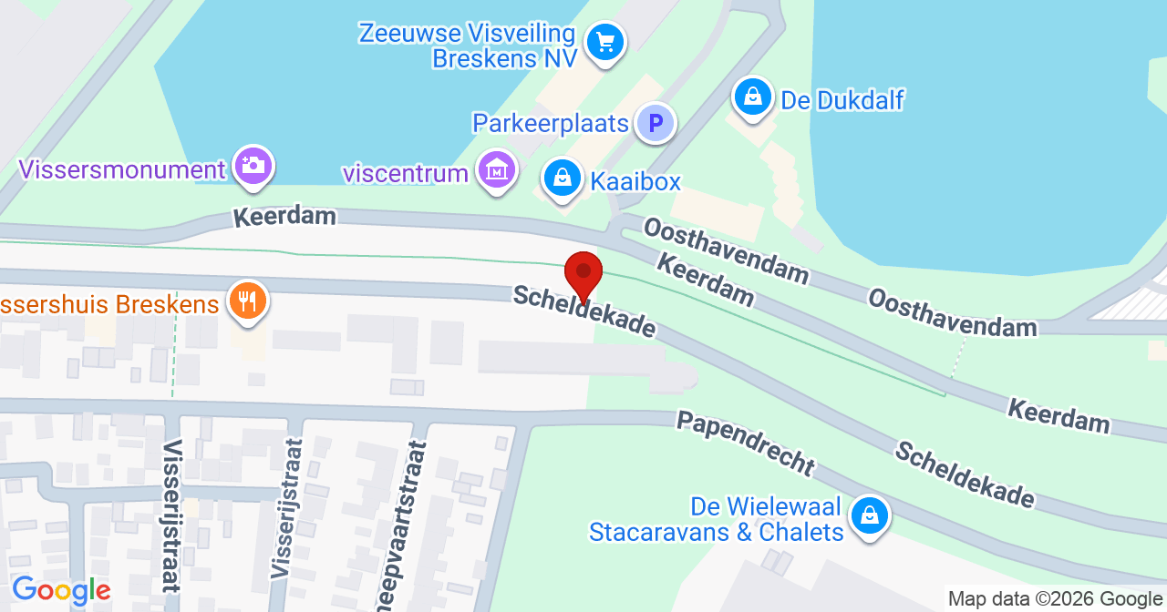 Kaart van het incident in Breskens met berekende routes vanaf gealarmeerde posten