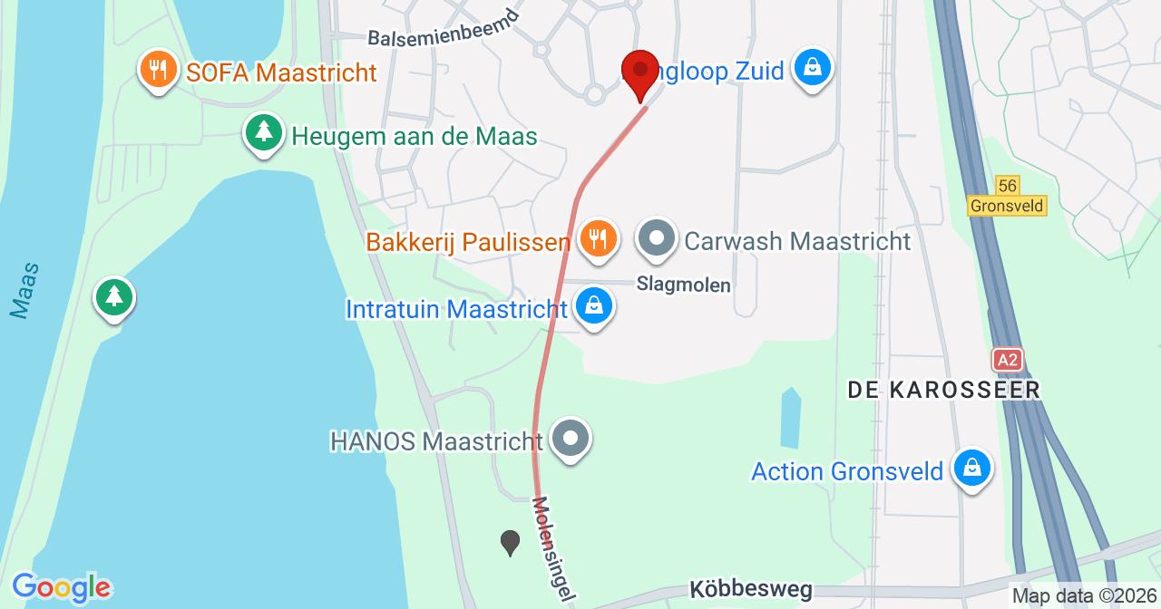 Kaart van het incident in Maastricht met berekende routes vanaf gealarmeerde posten