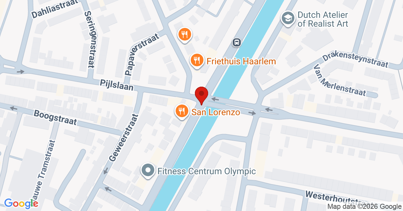 Kaart van het incident in Haarlem met berekende routes vanaf gealarmeerde posten