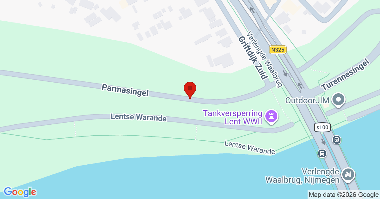 Kaart van het incident in Lent met berekende routes vanaf gealarmeerde posten