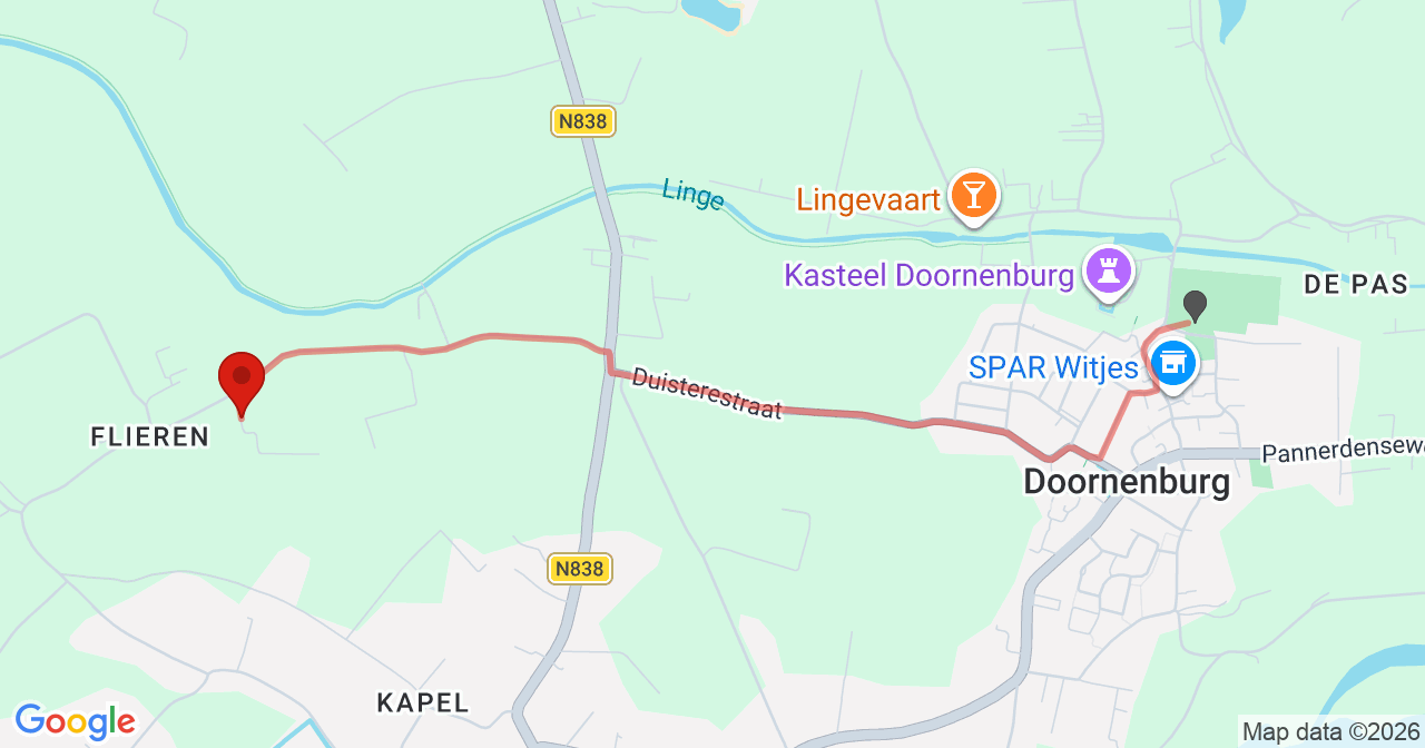 Kaart van het incident in Gendt met berekende routes vanaf gealarmeerde posten