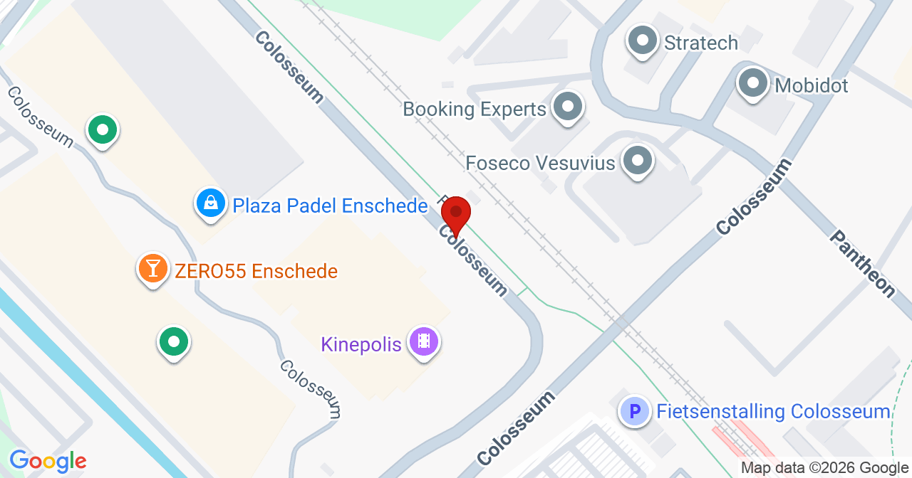 Kaart van het incident in Enschede met berekende routes vanaf gealarmeerde posten