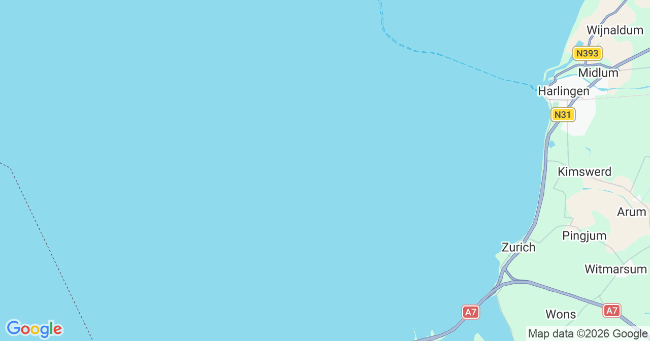 Kaart van het incident in Harlingen met berekende routes vanaf gealarmeerde posten