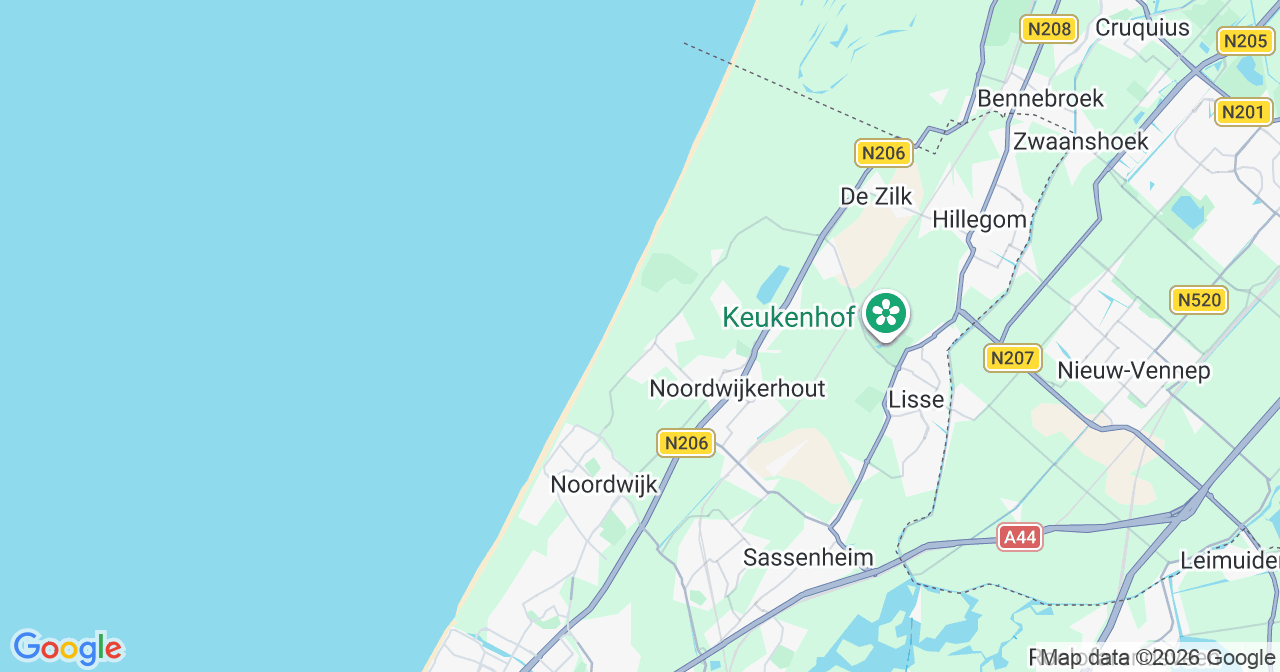 Kaart van het incident in Noordwijk met berekende routes vanaf gealarmeerde posten