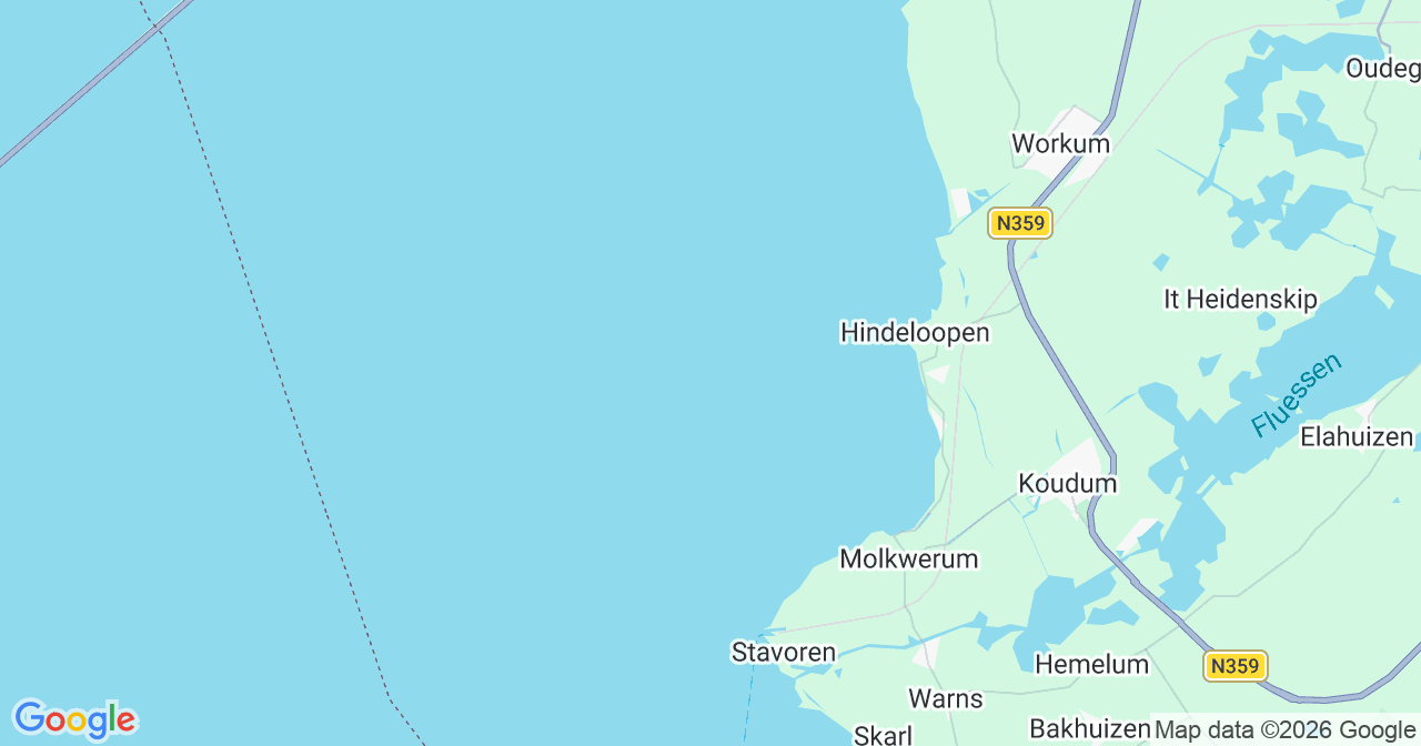 Kaart van het incident in Hindeloopen met berekende routes vanaf gealarmeerde posten