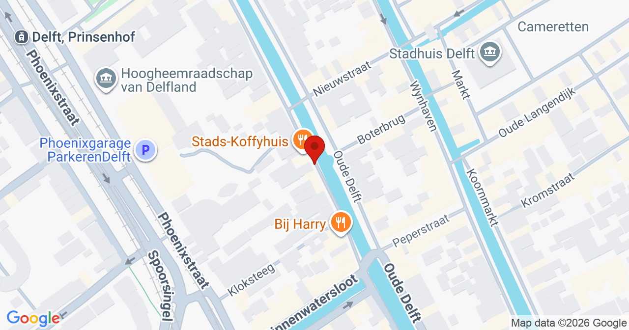 Kaart van het incident in Delft met berekende routes vanaf gealarmeerde posten