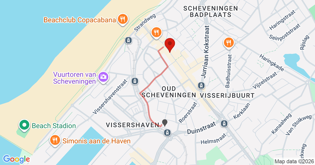 Kaart van het incident in 's-Gravenhage met berekende routes vanaf gealarmeerde posten