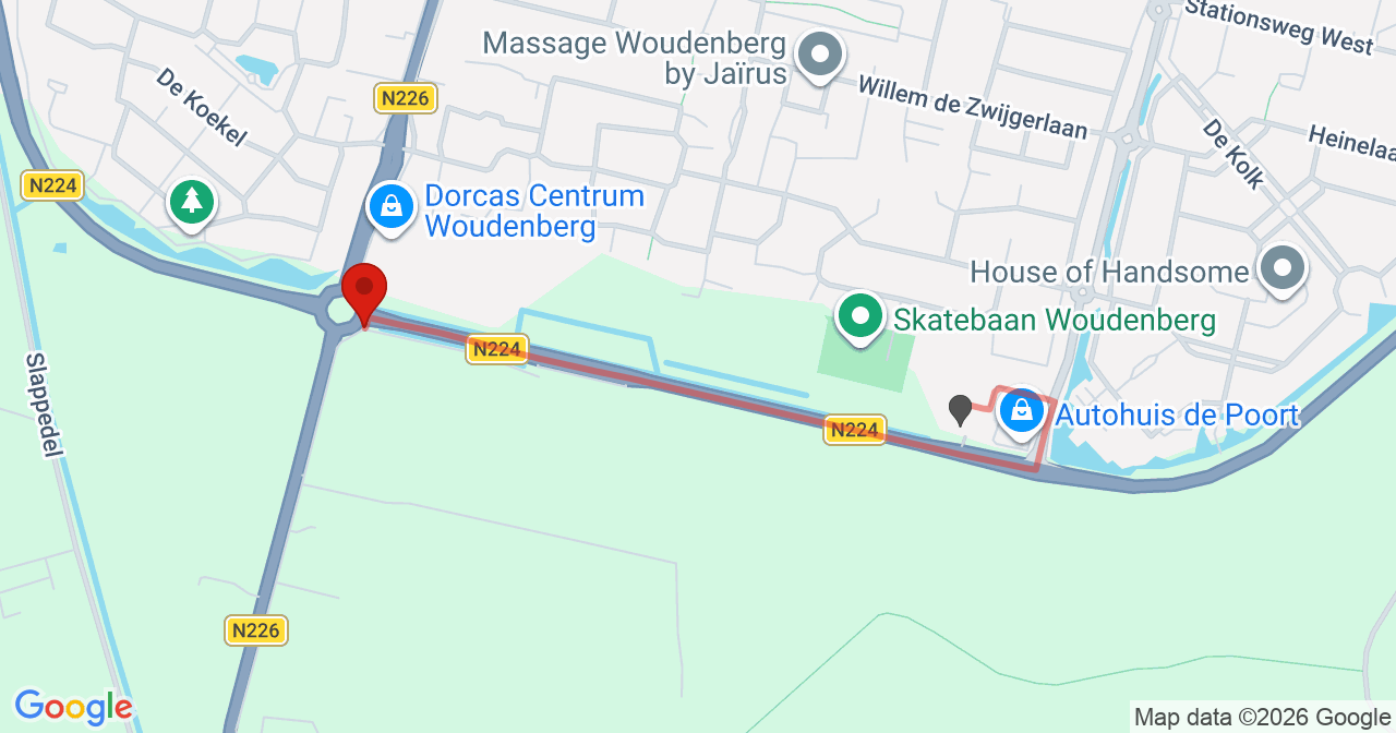 Kaart van het incident in Woudenberg met berekende routes vanaf gealarmeerde posten