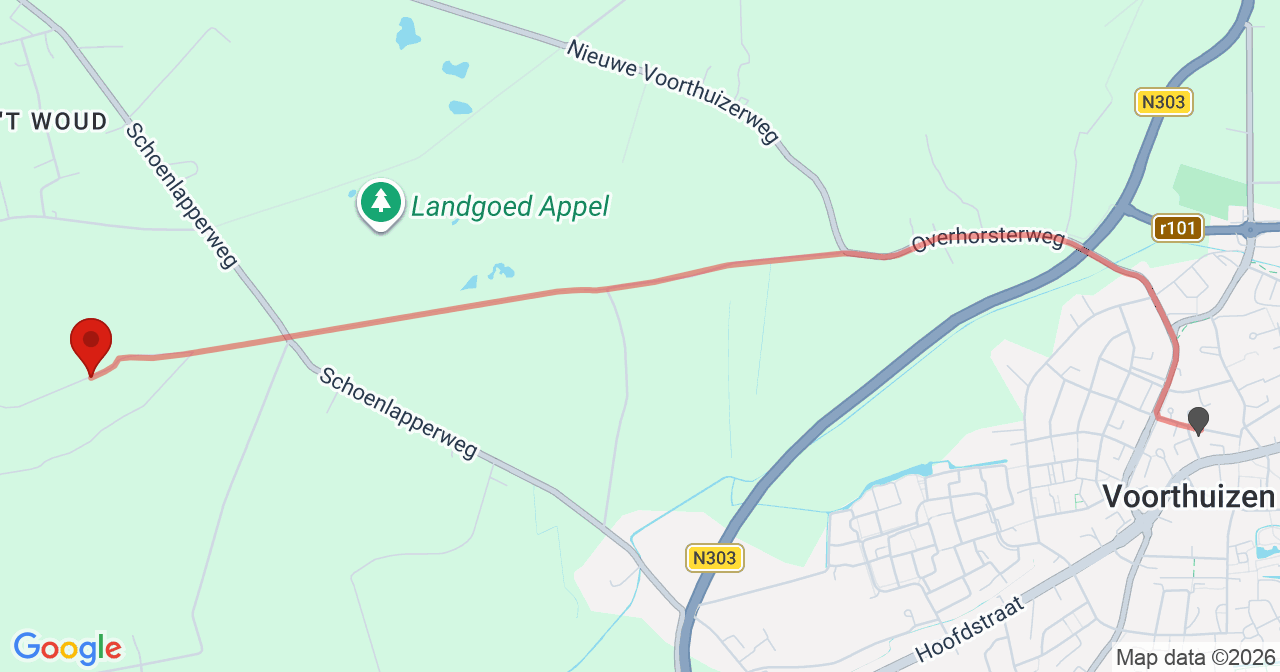 Kaart van het incident in Nijkerk met berekende routes vanaf gealarmeerde posten
