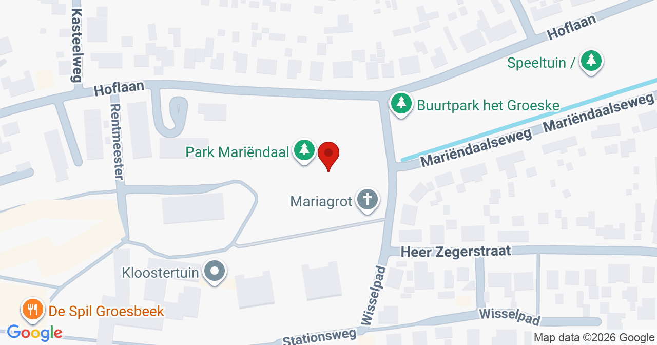 Kaart van het incident in Groesbeek met de aanrijroutes van de gealarmeerde eenheden