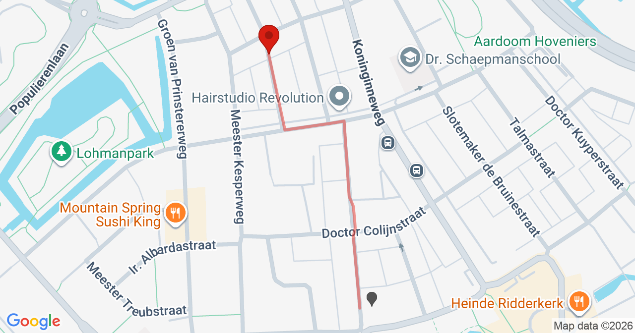 Kaart van het incident in Ridderkerk met berekende routes vanaf gealarmeerde posten
