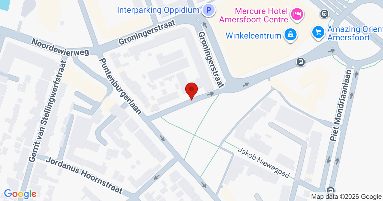 Kaart van het incident in Amersfoort met berekende routes vanaf gealarmeerde posten
