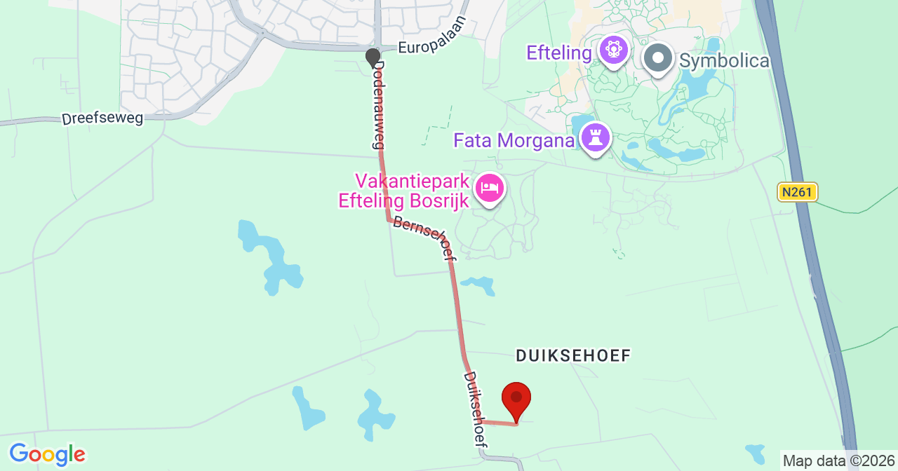 Kaart van het incident in Loon op Zand met berekende routes vanaf gealarmeerde posten