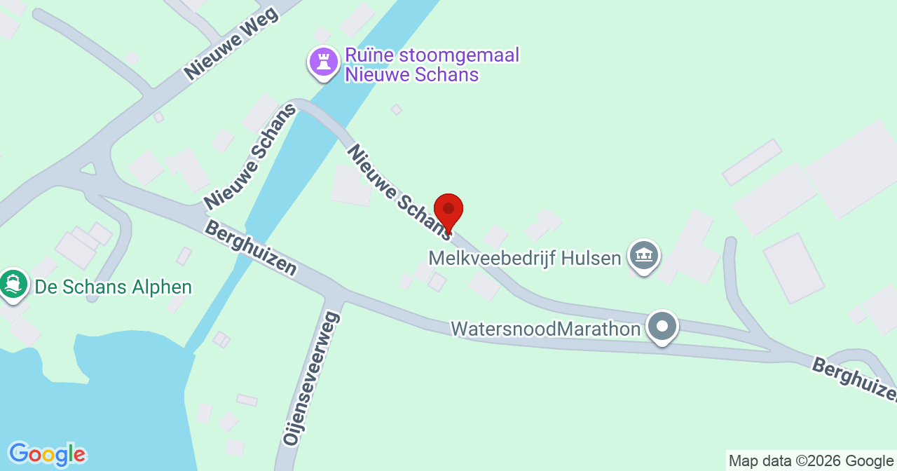 Kaart van het incident in Alphen met berekende routes vanaf gealarmeerde posten