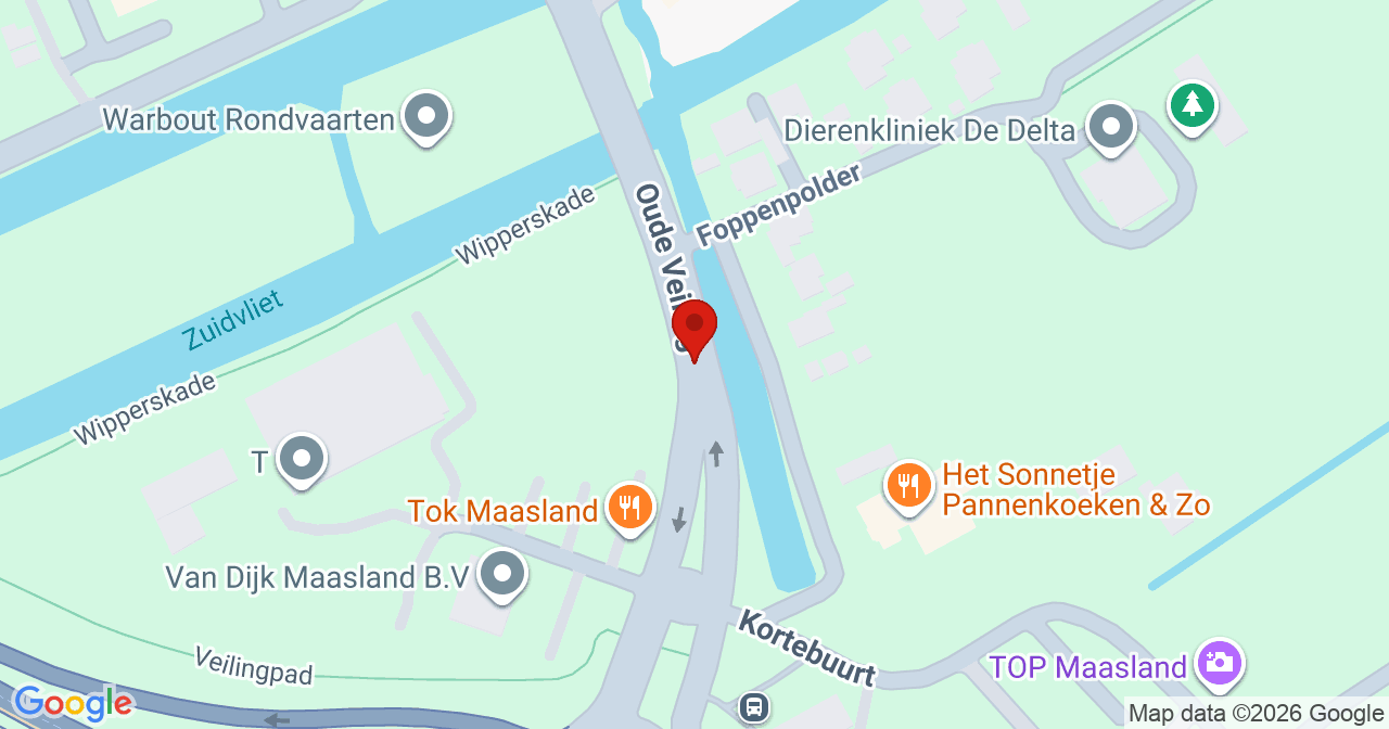 Kaart van het incident in Maasland met berekende routes vanaf gealarmeerde posten