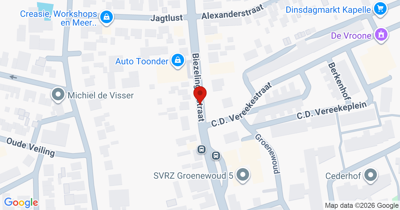 Kaart van het incident in Kapelle met berekende routes vanaf gealarmeerde posten
