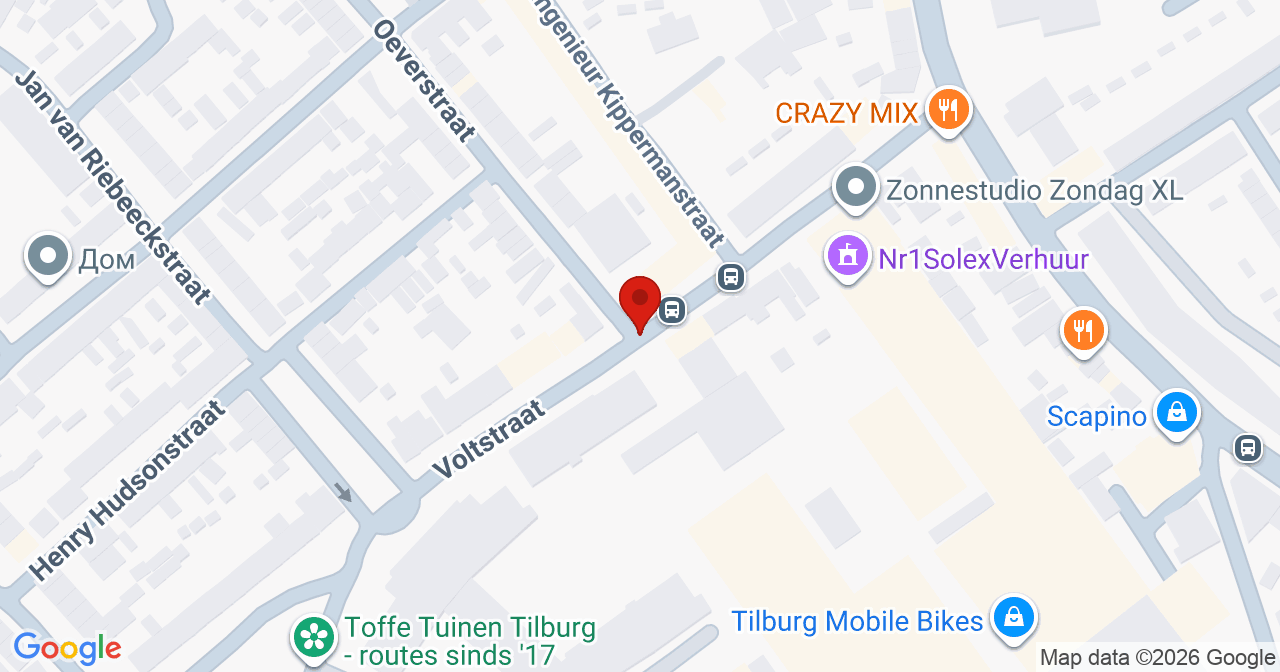 Kaart van het incident in Tilburg met berekende routes vanaf gealarmeerde posten