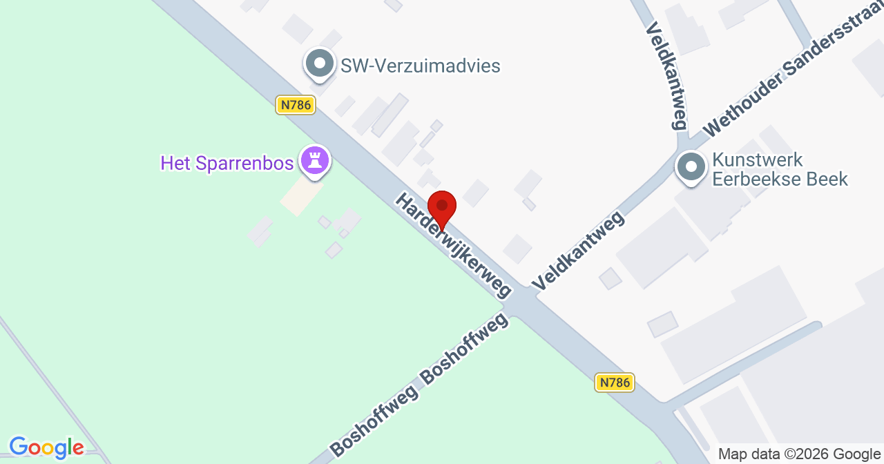 Kaart van het incident in Eerbeek met berekende routes vanaf gealarmeerde posten