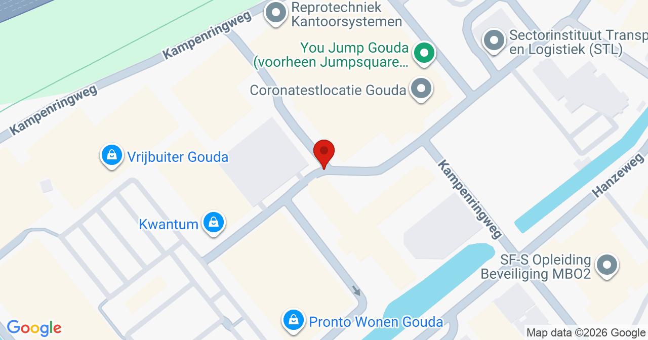 Kaart van het incident in GOUDA met berekende routes vanaf gealarmeerde posten