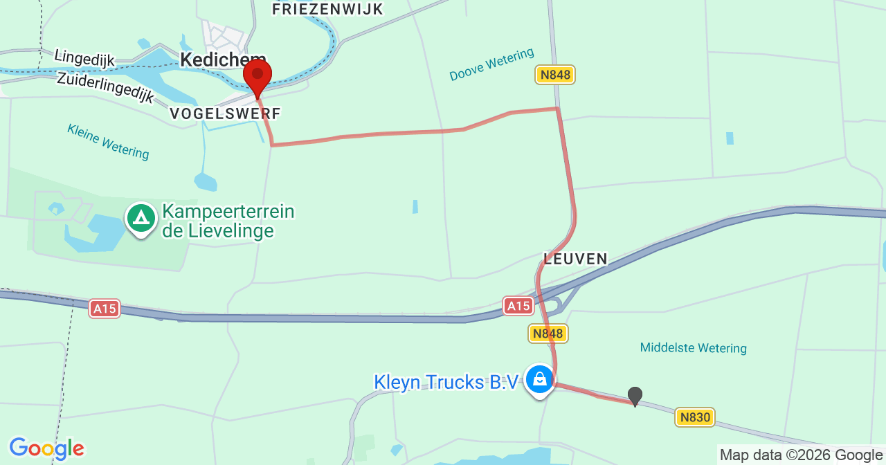 Kaart van het incident in Heukelum met berekende routes vanaf gealarmeerde posten
