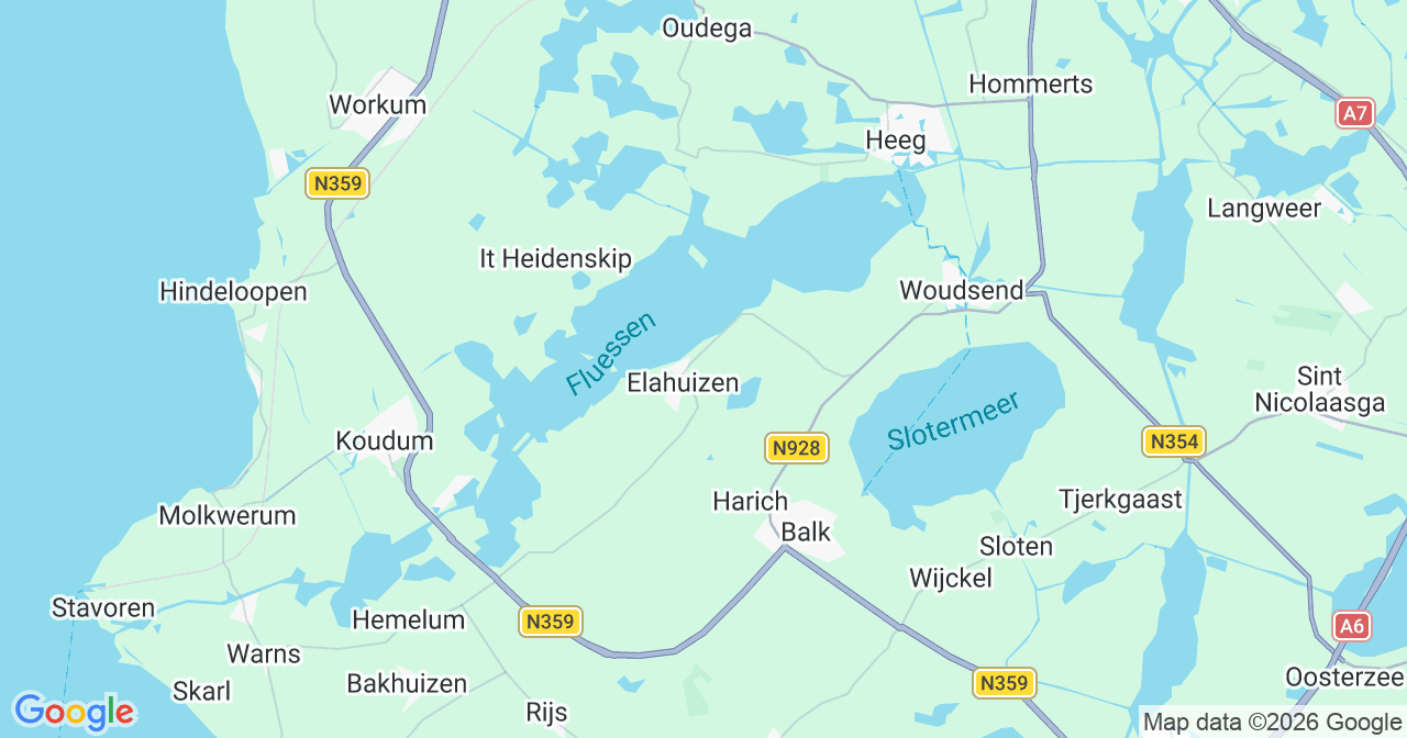 Kaart van het incident in Elahuizen met berekende routes vanaf gealarmeerde posten