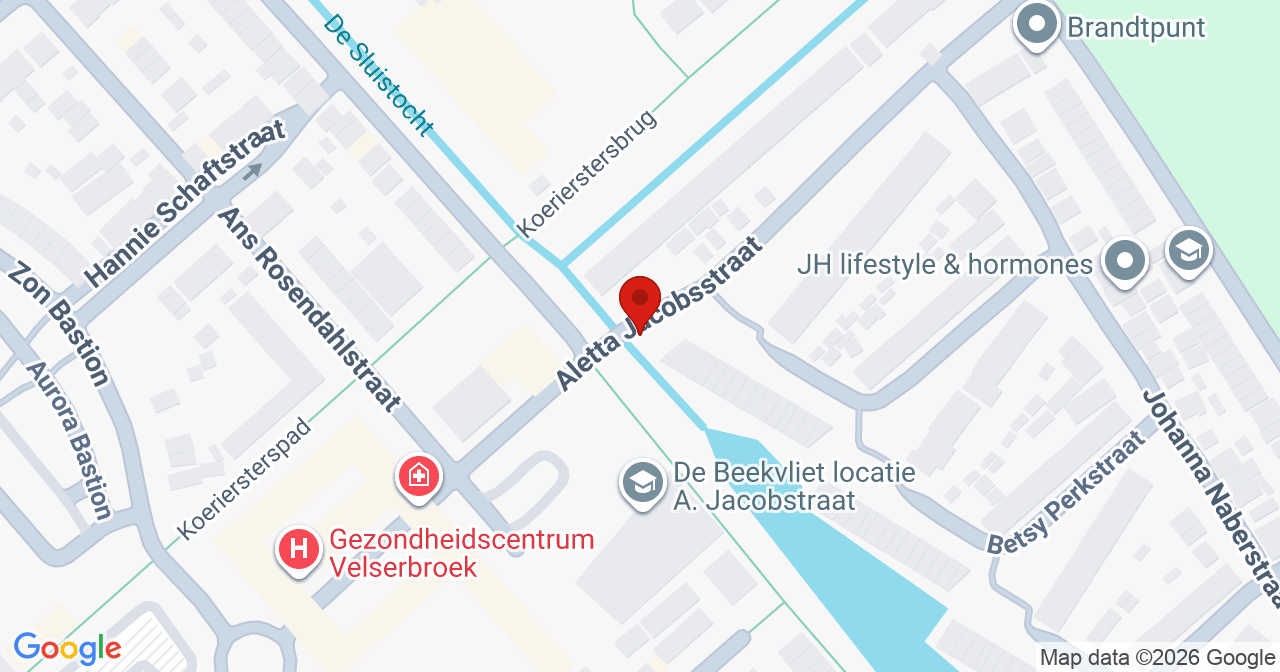 Kaart van het incident in Velserbroek met berekende routes vanaf gealarmeerde posten
