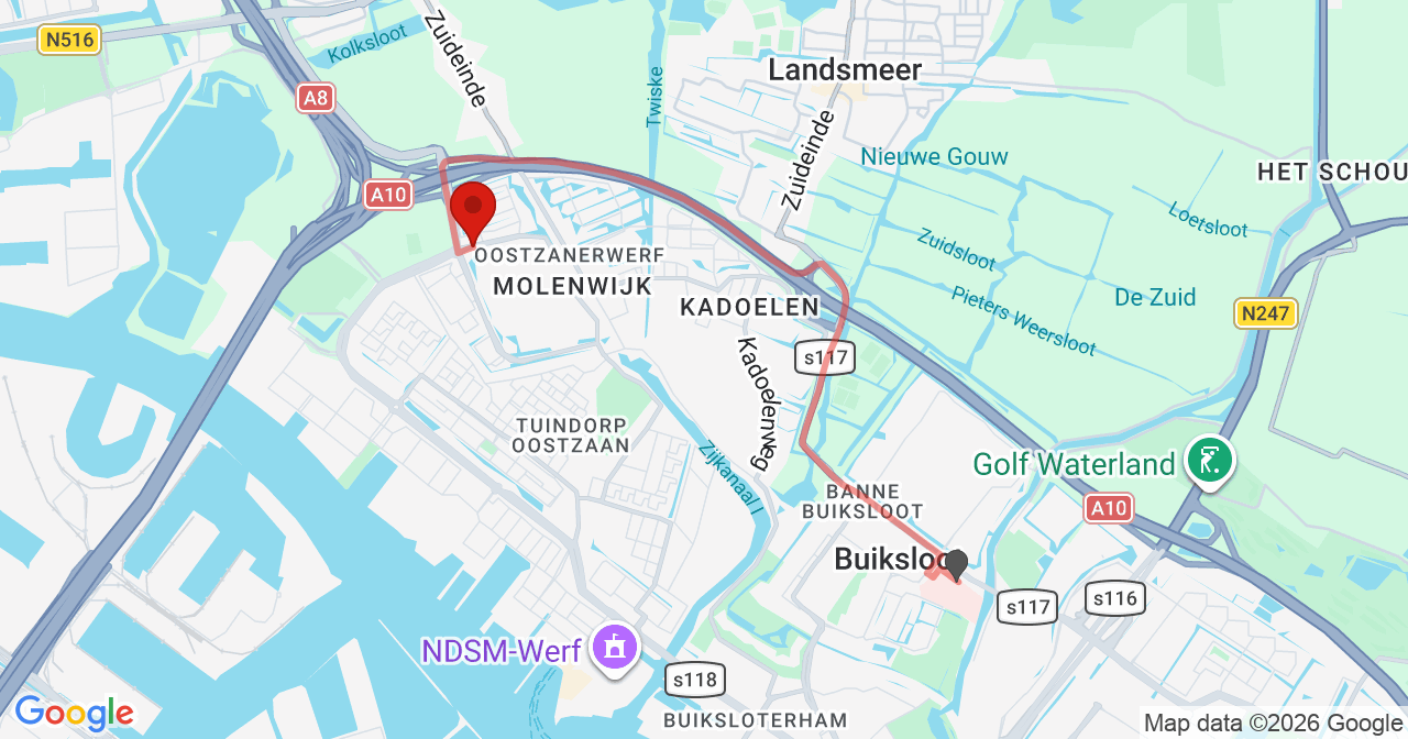Kaart van het incident in Amsterdam met de aanrijroutes van de gealarmeerde eenheden