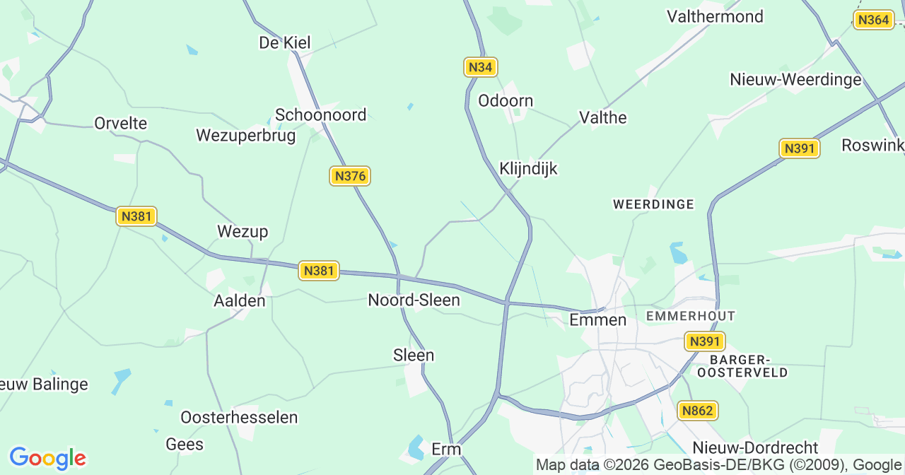 Kaart van het incident in 't Haantje met berekende routes vanaf gealarmeerde posten