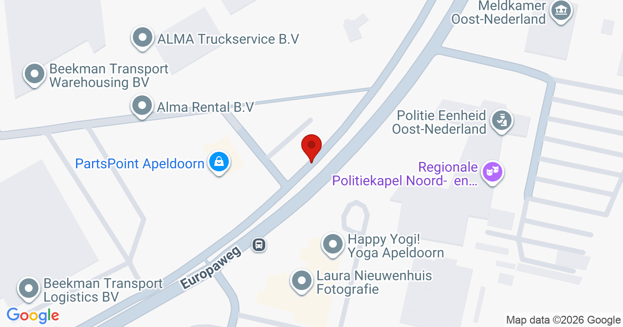 Kaart van het incident in Apeldoorn met berekende routes vanaf gealarmeerde posten