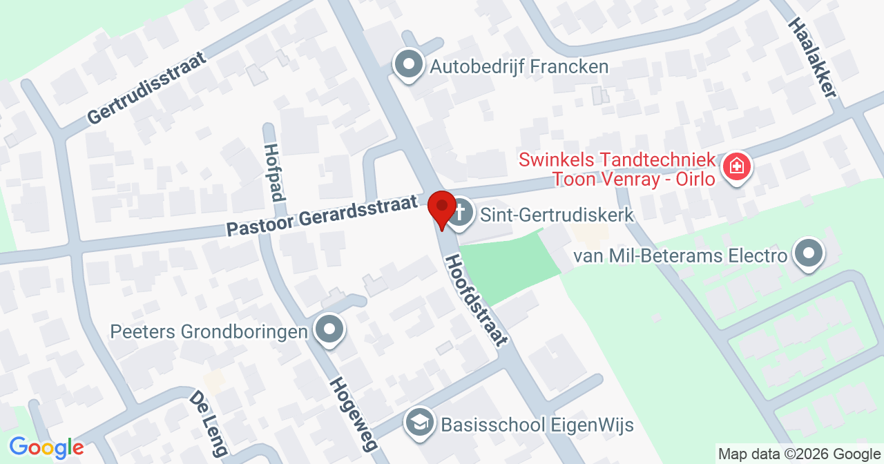 Kaart van het incident in Oirlo met berekende routes vanaf gealarmeerde posten