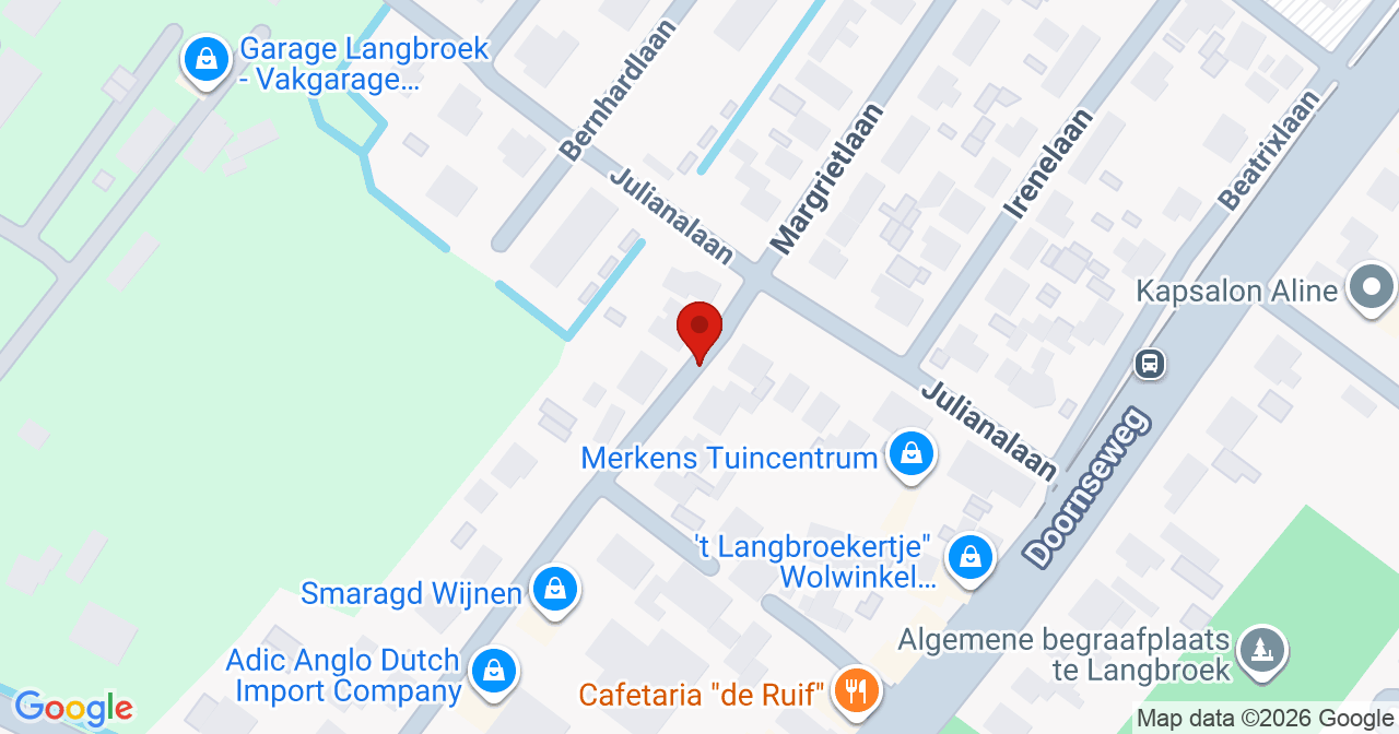 Kaart van het incident in Langbroek met berekende routes vanaf gealarmeerde posten