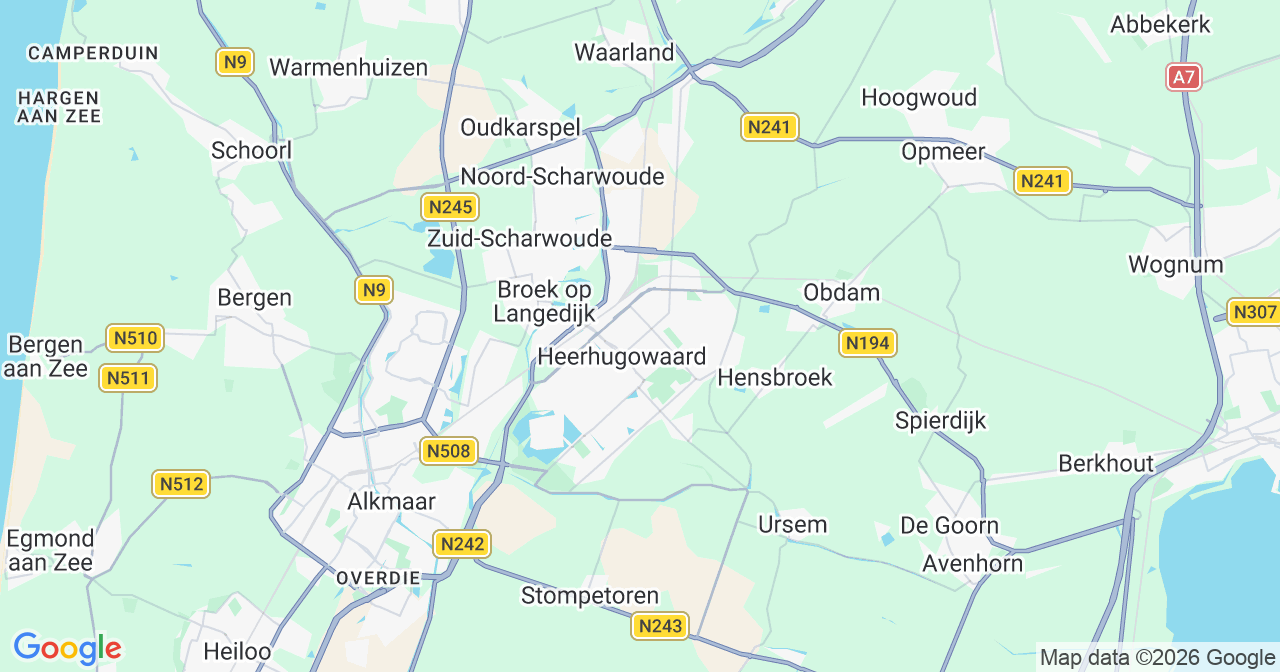 Kaart van het incident in Heerhugowaard met berekende routes vanaf gealarmeerde posten