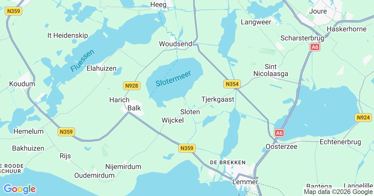 Kaart van het incident in Sloten met berekende routes vanaf gealarmeerde posten